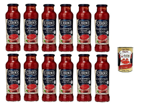 Italian Gourmet E.R. Gemüse 12x Cirio Passata di Pomodoro Verace Tomatensauce aus passierten Tomaten 700g + Italian Gourmet polpa 400g 8000320000010