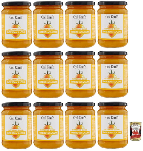 Italian Gourmet E.R. Gemüse 12x Così Com'è Datterino Giallo Intero in Succo,Ganze Gelbe Datterino-Tomate im Saft,Italienische Tomaten,350g Glas + Italian Gourmet Polpa di Pomodoro 400g Dose 8017995100297