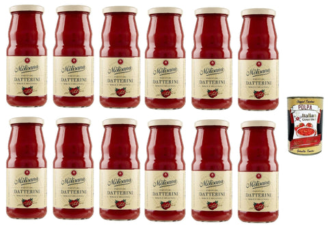 Italian Gourmet E.R. Gemüse 12x La Molisana passata di Pomodoro Datterini Tomatenpüree 100% Italienisch 350g + Italian Gourmet polpa 400g 8004690950180