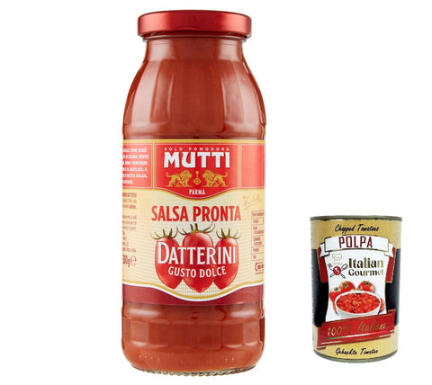 Italian Gourmet E.R. Gemüse 12x Mutti Salsa Pronta Pomodoro Datterini sauce,Tomatensauce 100% Italienisch 300g + Italian Gourmet polpa 400g 8032804040014