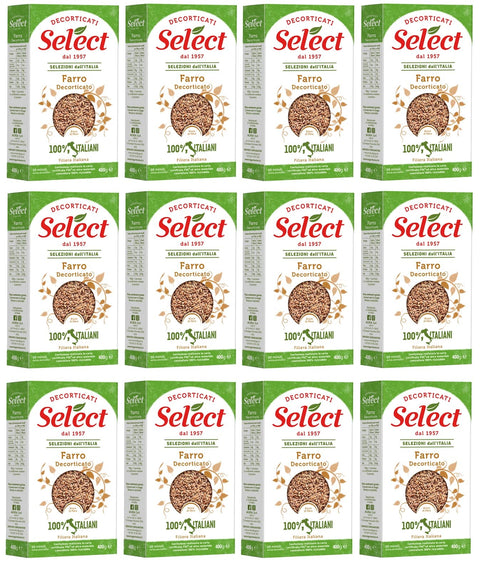 Italian Gourmet E.R. Gemüse 12x Select Farro Decorticato Geschälter Dinkel 100% Italienische Hülsenfrüchte Papier Verpackung von 400g 8006280120072
