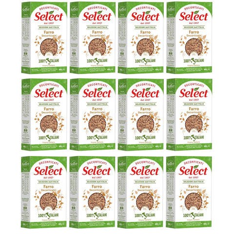 Select Farro Decorticato Geschälter Dinkel 100% Italienische Hülsenfrüchte Papier Verpackung von 400g 12x Original italienisch
