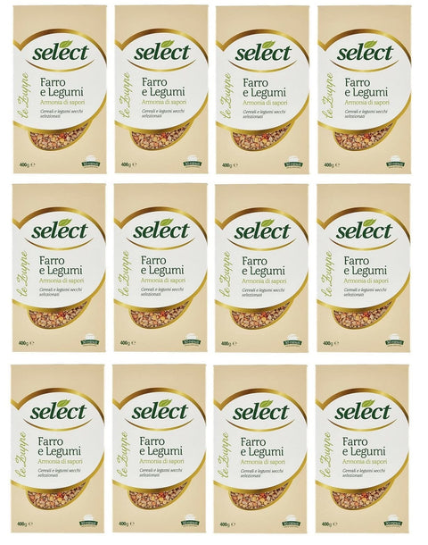 Italian Gourmet E.R. Gemüse 12x Select Le Zuppe Farro e Legumi Ausgewähltes Getreide und Ausgewählte Getrocknete Hülsenfrüchte 400g Packung 8006280130118