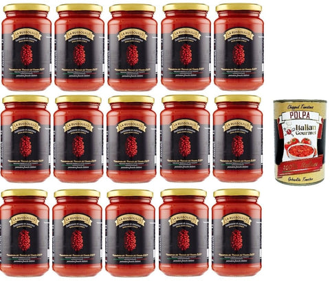 La Russolillo Kirschtomate Piennolo del Vesuvio DOP im - Glas 15x 360g inkl. Italian Gourmet polpa 400g Original italienisch