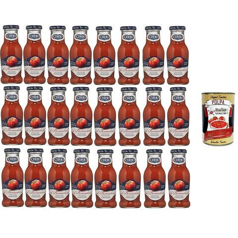 Cirio Succo di pomodoro Tomatensaft 200ml 24x Original italienisch inkl. Italian Gourmet Polpa 400g