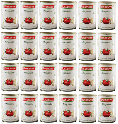 Italian Gourmet E.R. Gemüse 24x La Torrente Pomodoro Marzanino,San Marzano Tomate in Miniatur,100% Italienische Tomate, Spezialität aus Kampanien,400g Dose + Italian Gourmet Polpa di Pomodoro 400g Dose 8000282003548