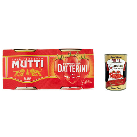 Mutti Pomodori Datterini, date tomatoes, Datterini Tomaten sauce 100% 400g ( ) 24x 2x200g inkl. Italian Gourmet polpa 400g Original italienisch