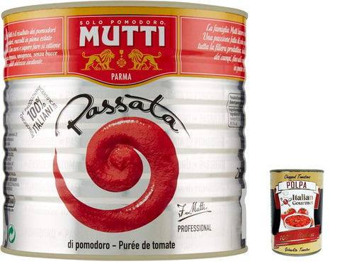 Italian Gourmet E.R. Gemüse 3x Mutti Passata di Pomodoro Tomatenpaste Tomaten sauce 100% Italienisch 2500g + Italian Gourmet polpa 400g 8032804040014