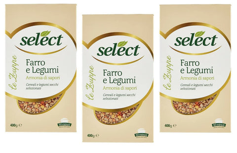 Italian Gourmet E.R. Gemüse 3x Select Le Zuppe Farro e Legumi Ausgewähltes Getreide und Ausgewählte Getrocknete Hülsenfrüchte 400g Packung 8006280130118