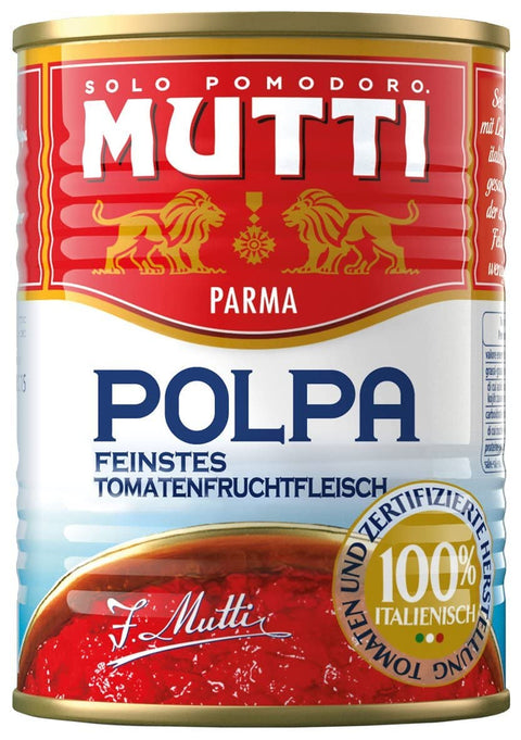 Italian Gourmet E.R. Gemüse 48x Mutti polpa di Pomodoro Tomatenpulpe Tomaten sauce 100% Italienisch 400g dose + Italian gourmet Polpa 8032804040014