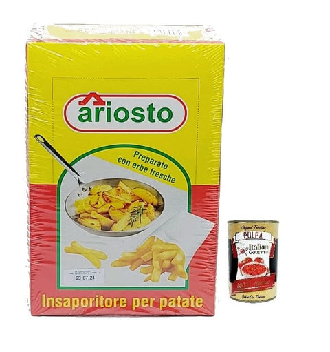 Italian Gourmet E.R. Gemüse Ariosto Insaporitore Per Patate Gewürz Für Kartoffeln,50 Beutel à 10g + Italian Gourmet Polpa di Pomodoro 400g Dose 8032804040014