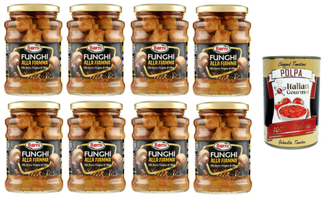 Italian Gourmet E.R. Gemüse Berni Funghi alla Fiamma con Olio Extra Vergine di Oliva Flammpilze mit Nativem Olivenöl Extra 8x 350 g+ Italian Gourmet polpa 400g 8032804040014