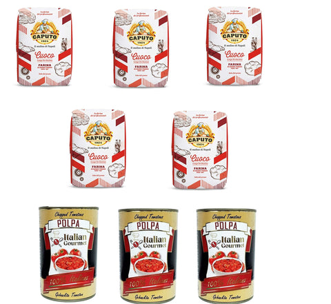 Italian Gourmet E.R. Gemüse Testpaket Caputo Cuoco 5x 1kg und Italian Gourmet Polpa di pomodoro Fein gehacktes Tomatenmark 3x 400g 8032804040014