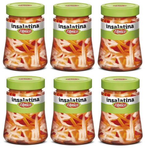 Italian Gourmet E.R. Gemüsegerichte 6x D'Amico Insalatina Aromatizzata all'aceto di vino Mit Weinessig aromatisierter Salat 300g Gemischte Gemüsemischung 8005695008012