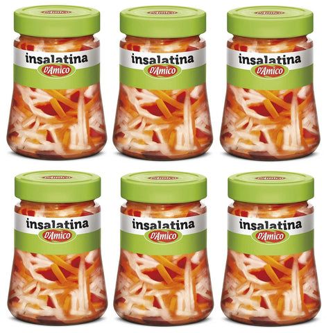 D'AMICO Insalatina Aromatizzata all'aceto di vino Mit Weinessig aromatisierter Salat 300g Gemischte Gemüsemischung 6x Original italienisch