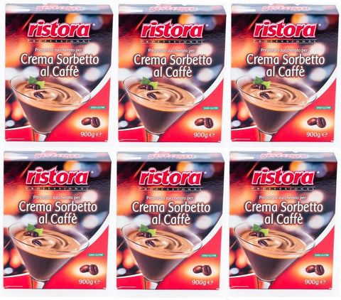 Ristora Professional Crema Sorbetto al Caffè Gesüßte Zubereitung für Kaffee-Sorbet-Creme Glutenfrei 900g 6x Original italienisch