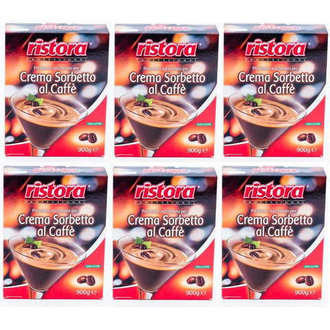 Ristora Professional Crema Sorbetto al Caffè Gesüßte Zubereitung für Kaffee-Sorbet-Creme Glutenfrei 900g 6x Original italienisch