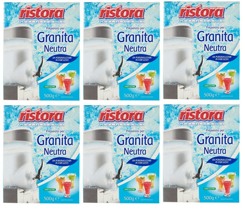 Italian Gourmet E.R. Getränke, Kaffee & Tee 6x Ristora Professional Preparato per Granita Neutra Vorbereitet für Neutralergranita Glutenfrei 500g 8004990131135