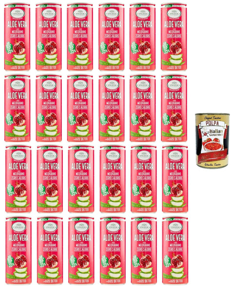 Italian Gourmet E.R. Getränke, Kaffee & Tee L'Angelica health drink aloe vera gusto melograno zero calorie detox Gesundheitsgetränk Aloe Vera Granatapfelgeschmack Null Kalorien Detox 24x 240 ml+ Italian Gourmet polpa 400g 8032804040014