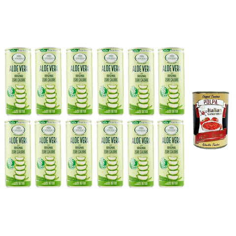 L'angelica health drink aloe vera gusto zero calorie detox Gesundheitsgetränk Aloe Vera Originalgeschmack Null Kalorien Detox 12x240 ml inkl. Italian Gourmet polpa 400g Original italienisch