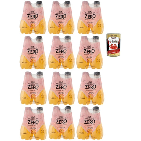 San Benedetto Allegra Zero PET aperitivo ohne Zucker 48x 0,, ohne Zucker Orangensaft Softdrink ohne Zucker, erfrischend orange Aperitiv - Aperif sugarfree 25l inkl. Italian Gourmet polpa 400g Original italienisch