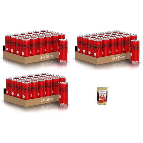Zero Sugar 72x 250 ml Dosen, der gesamte Geschmack der-Formel ohne Kalorien, Mini dozen, 100% recycelbare, Erfrischungsgetränk mit Süßungsern Original italienisch inkl. Italian Gourmet Polpa 400g