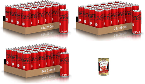 Italian Gourmet E.R. Getränke, Kaffee & Tee Zero Sugar, 72x 250 ml Dosen, der gesamte Geschmack der-Formel ohne Kalorien, Mini dozen, 100% recycelbare, Erfrischungsgetränk mit Süßungsern + Italian Gourmet polpa 400g 8032804040014