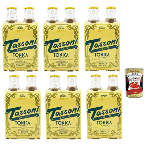 Tassoni Tonica al cedro, Erfrischendes italienisches Alkoholfreies Getränk, Einweg Glasflasche 48x18cl Original italienisch