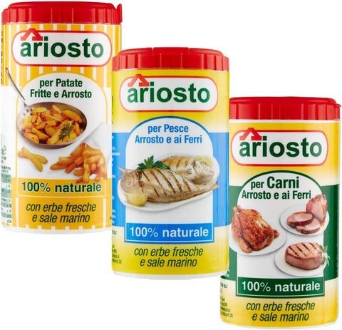 Italian Gourmet E.R. Gewürzmischungen Testpaket 12x Ariosto Gewürz für gebratenen und gegrillten Fisch, Fleisch und Brat- und Bratkartoffeln 80g + italian Gourmet Polopa 400g 80065357