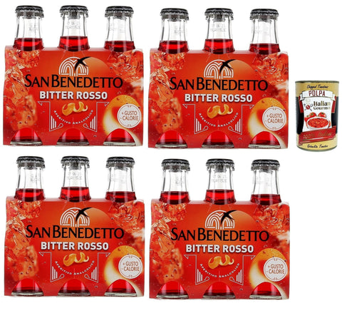 Italian Gourmet E.R. Ginger Ale San Benedetto Ben's bitter rosso Ginger aperitivo 24x 100ml, Ingwer Aperitif ohne Alkohol bitter + Italian Gourmet polpa 400g 8032804040014