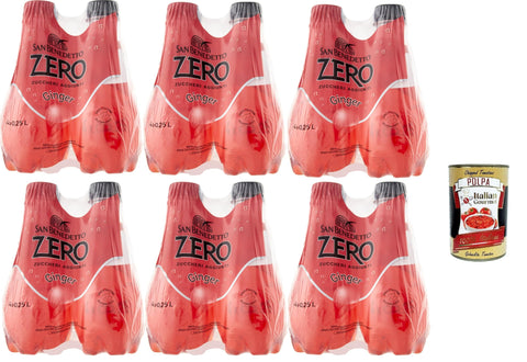 Italian Gourmet E.R. Ginger Ale San Benedetto Ginger Zero PET aperitivo ohne Zucker 24x 0,25l, ohne Zucker Softdrink ohne Zucker, erfrischend Aperitiv-Aperif sugarfree + Italian Gourmet polpa 400g 8032804040014