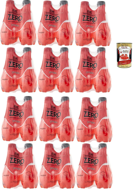 Italian Gourmet E.R. Ginger Ale San Benedetto Ginger Zero PET aperitivo ohne Zucker 48x 0,25l, ohne Zucker Softdrink ohne Zucker, erfrischend Aperitiv-Aperif sugarfree + Italian Gourmet polpa 400g 8032804040014