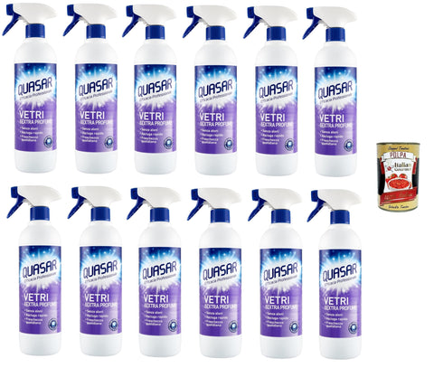 Italian Gourmet E.R. Glasreinigung Quasar Efficacia Professionale Extra Profumo Professional Effectiveness Extra Parfüm Glasreiniger-Parfüm 12x580ml+ Italian Gourmet Polpa di Pomodoro 400g 8032804040014