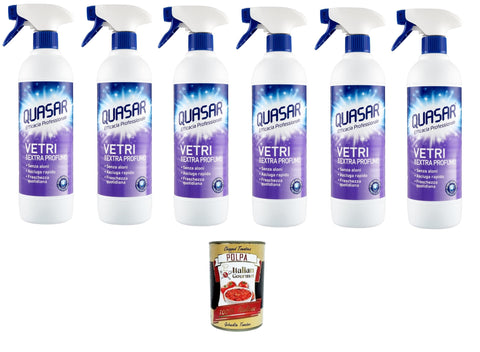 Italian Gourmet E.R. Glasreinigung Quasar Efficacia Professionale Extra Profumo Professional Effectiveness Extra Parfüm Glasreiniger-Parfüm 6x580ml+ Italian Gourmet Polpa di Pomodoro 400g 8032804040014