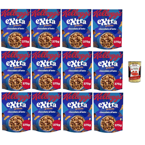 Céréal Cereali Extra "Cioccolato al latte" Probieren Sie Vollmilchschokolade breakfast Cereals, Müsli mit 12x375g Original italienisch Getränk