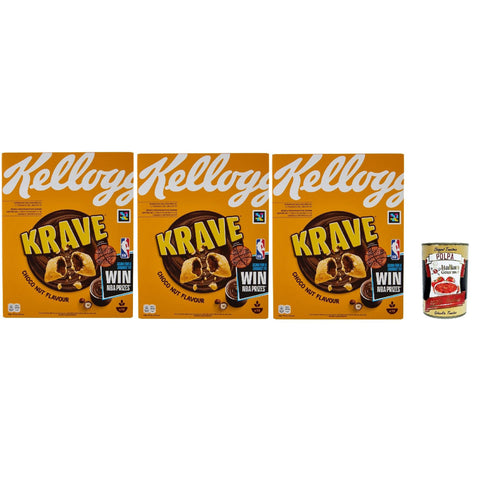 Krave Choco Nut Müsli Bündel mit Schokolade und Haselnussfüllung Frühstückszerealien breakfast cereals 3x375g Original italienisch Haferflocken