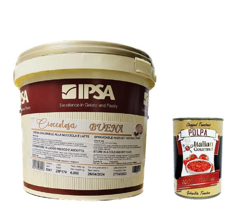 Italian Gourmet E.R. Haselnuss Ipsa, Cioccolosa Buena, Crema Spalmabile Latte E Nocciola, Streichcreme aus Milch und Haselnüssen Kg.6 + Italian Gourmet polpa 400g 8032804040014