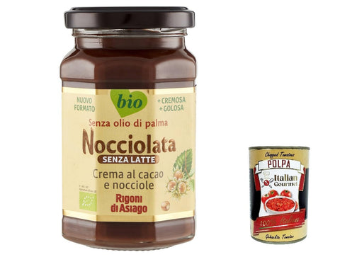 Italian Gourmet E.R. Haselnuss Rigoni di Asiago Nocciolata - Milchfrei, 3x 250g, Haselnusscreme ohne Palmöl, Nuss Nougat Creme ohne Palmöl, Leckerer Brotaufstrich + Italian Gourmet polpa 400g 8032804040014