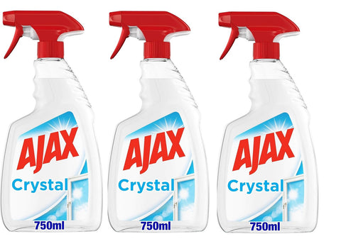 Italian Gourmet E.R. Haushaltsreiniger & Staubsauger 3x Ajax Reinigungsmittelspray Crystal Clean Gläser 750 ml | Sprühen Sie Glasreiniger mit Ammoniak I 100% Anti-Flecken | Für Glas, Spiegel und Oberflächen+ Italian Gourmet polpa 400g 5201386042164