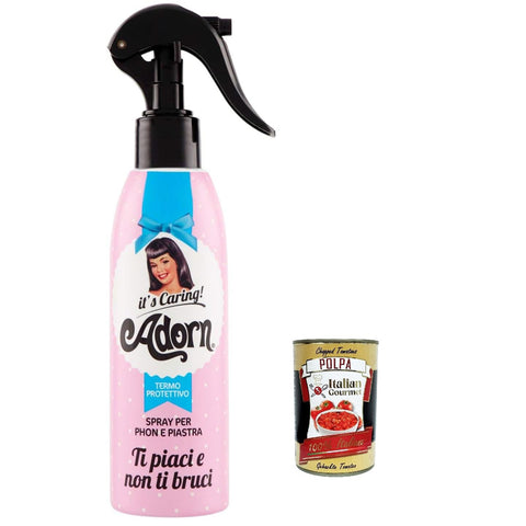 Adorn Spray Termoprotettivo Thermoprotektives Spray für Teller und Haartrockner 200ml 6x Original italienisch inkl. Italian Gourmet Polpa 400g