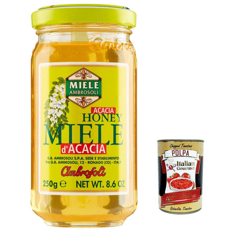 Ambrosoli miele d'acacia, Acacia Honig Brotaufstrich Creme 12x 250g inkl. Italian Gourmet polpa 400g Original italienisch