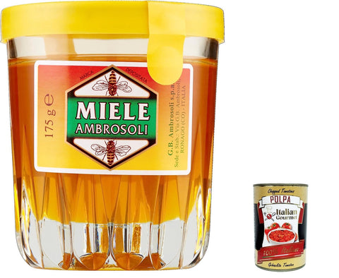Ambrosoli Miscela Di Miele Di Fiori MILLEFIORI, Millefiori Blumenhonig - Mischung 6x 175 G inkl. Italian Gourmet polpa 400g Original italienisch