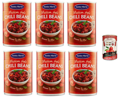 Santa Maria Mexikanische Bohnen 410gr 6x Original italienisch inkl. Italian Gourmet Pelati 400g