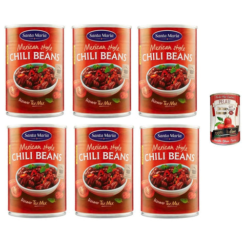 Santa Maria Mexikanische Bohnen 410gr 6x Original italienisch inkl. Italian Gourmet Pelati 400g