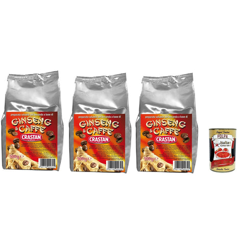 Crastan Ginseng e caffe' solubile, ungesüßt Instant Ginseng & Kaffee Drink, Für automatische Maschinen 3x 500g inkl. Italian Gourmet polpa 400g Original italienisch
