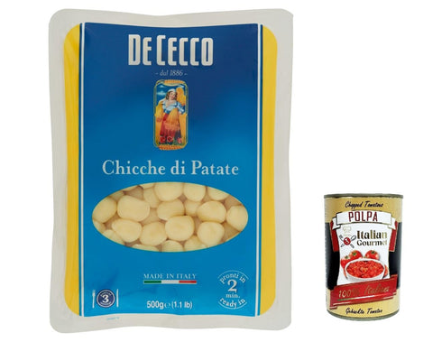 Italian Gourmet E.R. Internationale Nudeln 10x Pasta De Cecco 100% Italienisch Chicche di patate Nudeln 500g Kartoffelpaste + Italian Gourmet polpa 400g 8032804040014