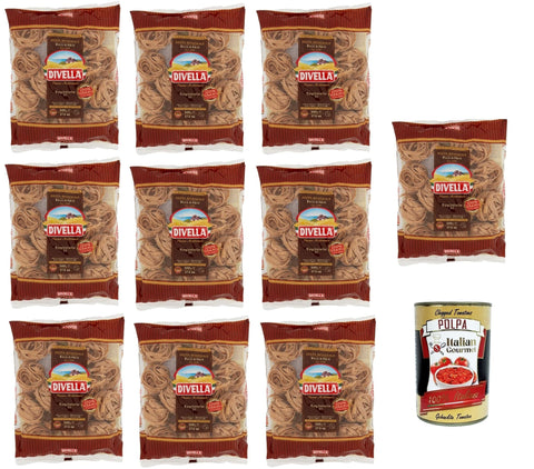 Italian Gourmet E.R. Internationale Nudeln 10x Pasta Divella Tagliatelle integrale n. 91 Vollkor italienisch Nudeln 500 g + Italian Gourmet polpa 400g 8005121052916