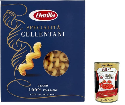 Italian Gourmet E.R. Internationale Nudeln 10x Pasta Specialità Cellentani, 100% italienisch Nudeln 500 g pack + Italian Gourmet polpa 400g 8076802085974