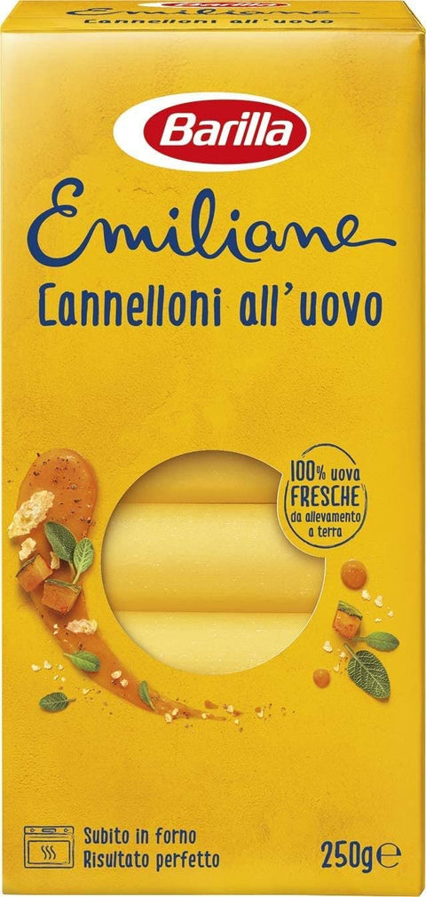 Italian Gourmet E.R. Internationale Nudeln 12x Barilla Emiliane cannelloni all'uovo Nudeln mit ei 250g + Italian Gourmet Polpa 400g 8076809519649