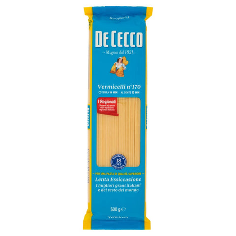 Italian Gourmet E.R. Internationale Nudeln 24x Pasta De Cecco 100% Italienisch Vermicelli N°170 Nudeln 500g + Italian Gourmet Polpa 400g 8001250121707